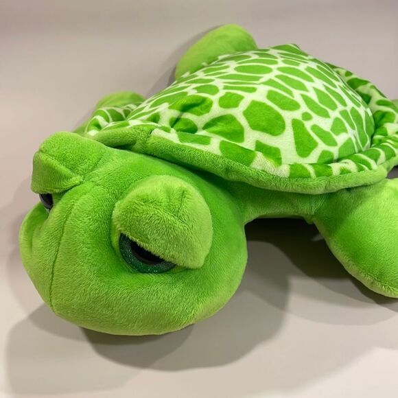 Giant Green Sea Turtle with Green Glittery Eyes Excellent Used Condition 18” - Picture 2 of 11